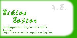 miklos bojtor business card